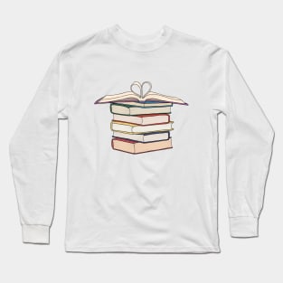 Book Stack | Heart-shaped folding paper | Books Long Sleeve T-Shirt